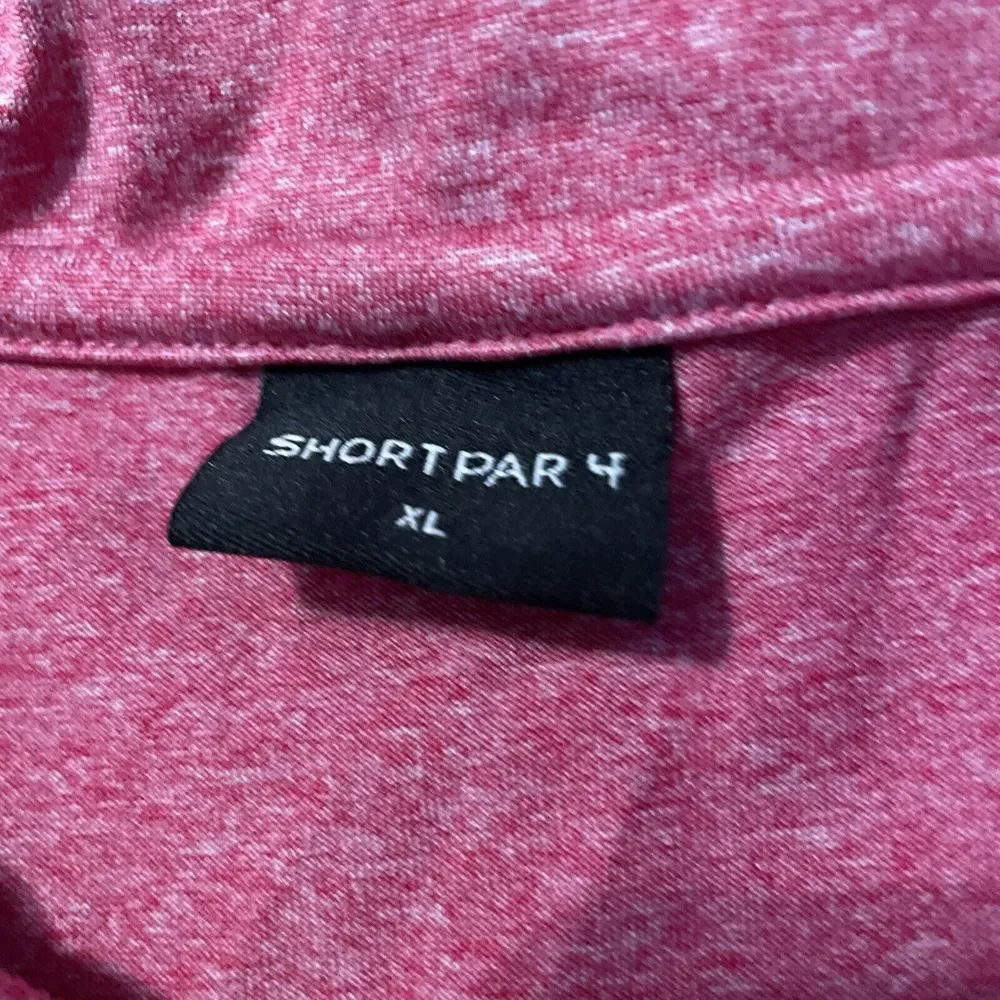 Short Par 4 Shirt Mens Sz XL Red Polo Golf Performance Stretch Casual - Picture 3 of 8